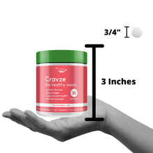 Load image into Gallery viewer, Cravze Collagen Size of Container and Tablet