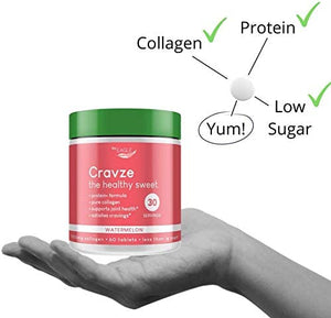 Cravze - Collagen Chewable Tablets with Protein - Watermelon Flavor (Value Pack & Save) - Eagle_Supplements